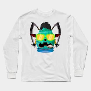 Spooky Halloween Pumpkin Head Long Sleeve T-Shirt